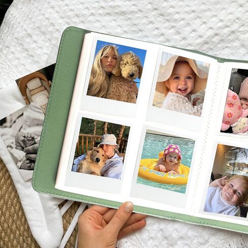 CAIYOULE 288 Pockets Photo Album for Polaroid Now/600/i-Type, PU Leather Album for Fujifilm Instax Wide 400/300/210, 4.25x3.48" Film Photo, for Instax/Polaroid Wide series, Green in Saudi Arabia