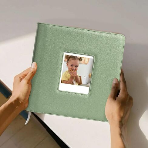 CAIYOULE 288 Pockets Photo Album for Polaroid Now/600/i-Type, PU Leather Album for Fujifilm Instax Wide 400/300/210, 4.25x3.48" Film Photo, for Instax/Polaroid Wide series, Green in Saudi Arabia