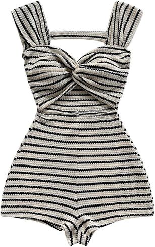 Milumia Women's Twist Twist Front Romper Hobless Serpsuit shorts lebsuit in Saudi Arabia