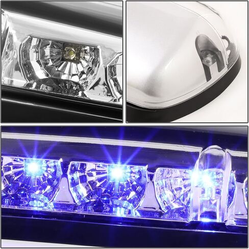Auto Dynasty Compatible with Silverado Sierra GMT800 LED Cab Roof Top Center Running Light + Pair Side Lamps (Chrome White LED) in Saudi Arabia