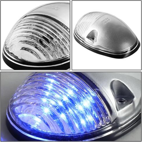Auto Dynasty Compatible with Silverado Sierra GMT800 LED Cab Roof Top Center Running Light + Pair Side Lamps (Chrome White LED) in Saudi Arabia