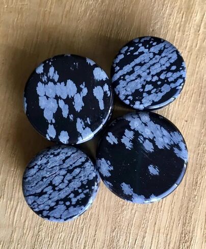 PAIR of Snowflake Obsidian Organic Stone Plugs Gauges - up to 25mm available! in Saudi Arabia