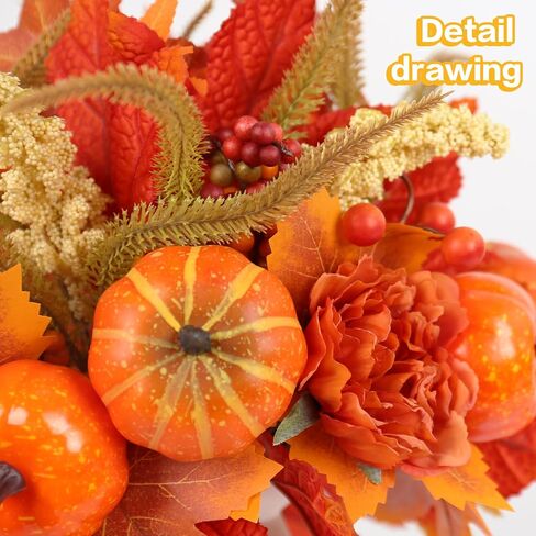 ديكور الخريف ، 4pcs خريف الخريف القرع التوت زهرة القيقب النباتات ينبع يختار ديكورات المزهرية ، لعطلة الحصاد المنزل الشكر الداخلي in Saudi Arabia