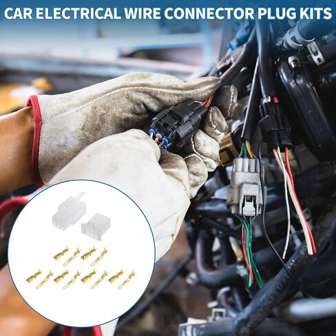 6 Pin Car Electrical Wire Connector Plug Kits Waterproof 2.8 Series Male Female Cable Terminal Housing Plastic Copper White in Saudi Arabia