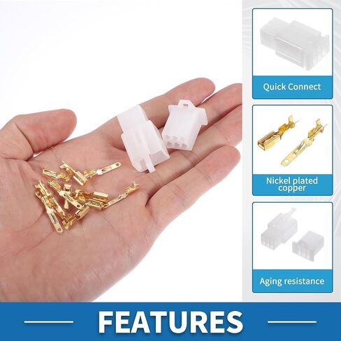 6 Pin Car Electrical Wire Connector Plug Kits Waterproof 2.8 Series Male Female Cable Terminal Housing Plastic Copper White in Saudi Arabia