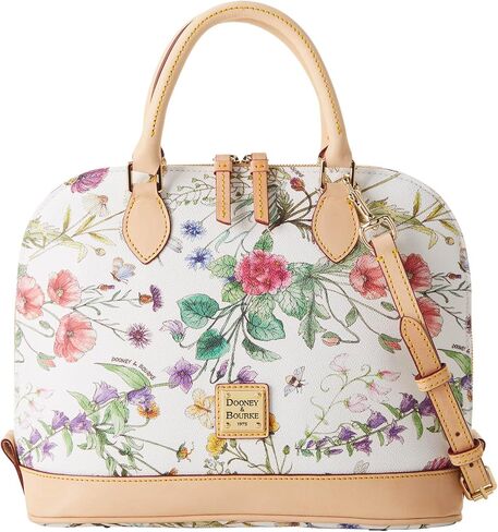 حقيبة يد Dooney & Bourke ، مجموعة نباتية Zip Zip Satchel - أبيض in Saudi Arabia