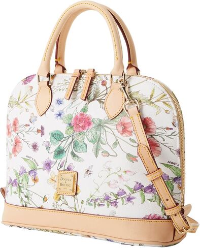 حقيبة يد Dooney & Bourke ، مجموعة نباتية Zip Zip Satchel - أبيض in Saudi Arabia