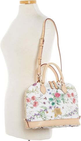 حقيبة يد Dooney & Bourke ، مجموعة نباتية Zip Zip Satchel - أبيض in Saudi Arabia