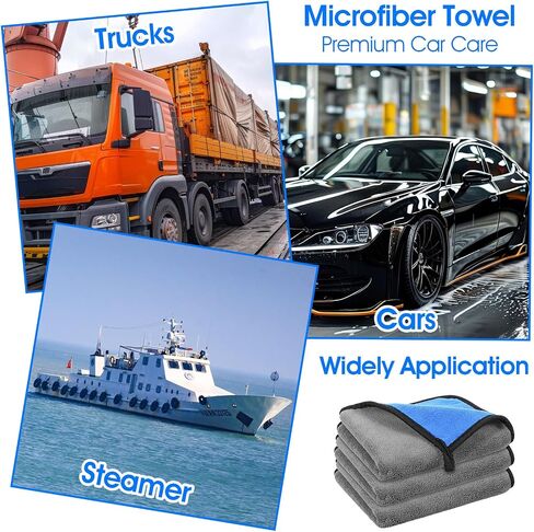 18 Count Microfiber Cleaning Towels for Cars 800 GSM Thick Plush Microfiber Cleaning Cloth Dusting Cloth Auto Detailing Absorbent Towels for Car Kitchen Window, 15.75 x 11.8 Inch in Saudi Arabia