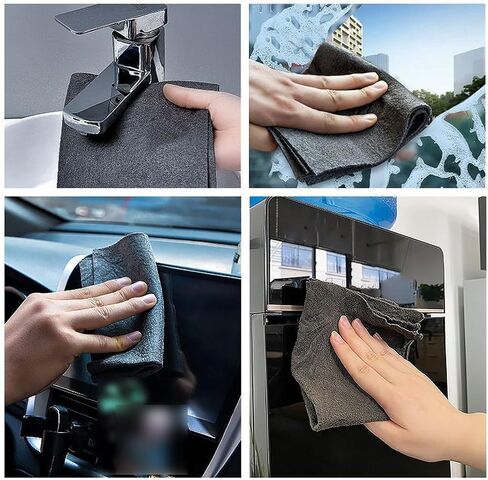 Thickened Magic Cleaning Cloth, Thick Lint-Free Cloth, Reusable Microfiber Cleaning Cloth for Windows, Mirrors, Glass, Windows and Cars, Machine Washable in Saudi Arabia