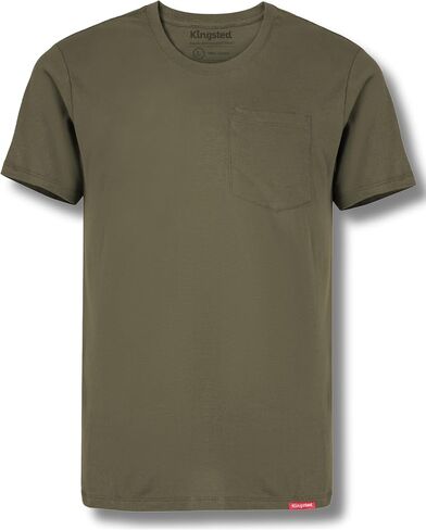 قمصان جيب Kingsted للوزن الثقيل للرجال - Tees Crewneck Crewneck Super Super 100 ٪ - تناسب الراحة الكلاسيكية المصنوعة جيدًا in Kuwait