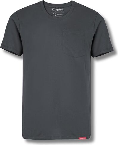 قمصان جيب Kingsted للوزن الثقيل للرجال - Tees Crewneck Crewneck Super Super 100 ٪ - تناسب الراحة الكلاسيكية المصنوعة جيدًا in Kuwait
