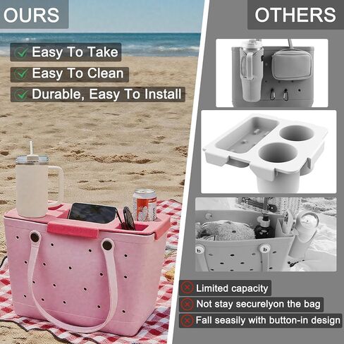 أعلى درج منظم لحقيبة Bogg ، حامل الكأس وغطاء تخزين متوافق مع Bogg Bag XL ، صندوق تخزين متعدد الوظائف مقاوم للماء لـ Stanley - Travel Camping Travel (White) in Kuwait
