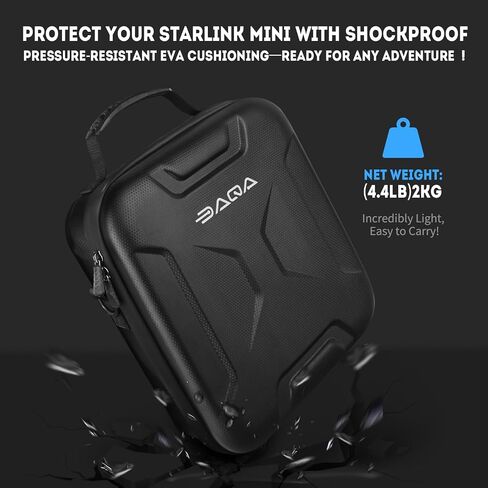 Ultra-Light Case for Starlink Mini – Waterproof, Shockproof EVA Starlink Case Shoulder Star Link Bag with Dual Carry Options | Ideal Starlink Mini Accessories in Saudi Arabia