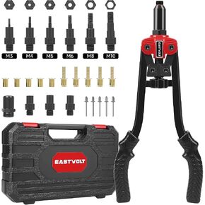 مجموعة أدوات الجوز Eastvolt Rivet ، 3 في 1 بندقية برشام يدوية ، أداة Rivnut مقاس 14 بوصة مع 6 تعداد متري M3 M4 M5 M6 M8 M10 ، أداة الترباس برشام مع 3 مقاييس المتراكبة وحالة حمل الوعرة in Kuwait