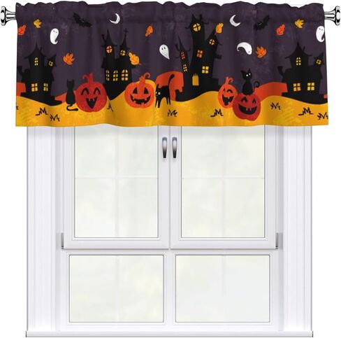 Sage Green Leaf Valance Stain for Windows ، Starke Tracte Strain Strain Pocket Pocket للمطبخ/الحمام/غرفة المعيشة 54 "× 18" in Saudi Arabia