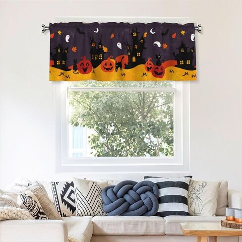 Sage Green Leaf Valance Stain for Windows ، Starke Tracte Strain Strain Pocket Pocket للمطبخ/الحمام/غرفة المعيشة 54 "× 18" in Saudi Arabia