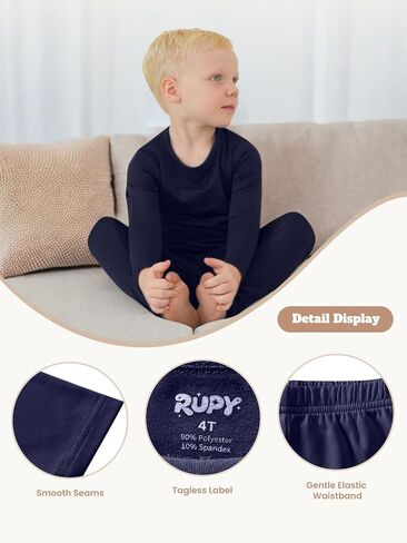 Rupy Kids Thermal Underwear Set Fleece Lined Long Johns for Toddler Boys Girls 2T-5T Soft Base Layer for Winter in Saudi Arabia