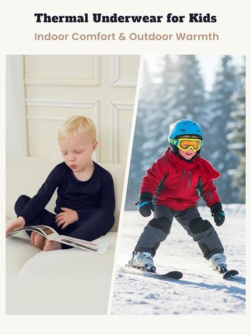 Rupy Kids Thermal Underwear Set Fleece Lined Long Johns for Toddler Boys Girls 2T-5T Soft Base Layer for Winter in Saudi Arabia