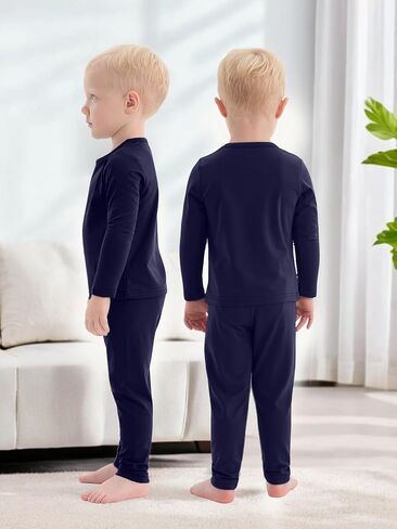 Rupy Kids Thermal Underwear Set Fleece Lined Long Johns for Toddler Boys Girls 2T-5T Soft Base Layer for Winter in Saudi Arabia