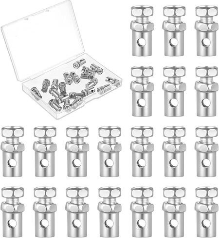 20Pcs Throttle Cable Ends, Universal 1/8" Throttle Cable Stop Nipples Clutch Brake Ends Repair for Bike Go Kart Motorcycles Lawn Mowers Tractors (Silver) in Saudi Arabia