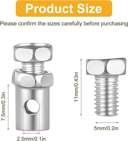 20Pcs Throttle Cable Ends, Universal 1/8" Throttle Cable Stop Nipples Clutch Brake Ends Repair for Bike Go Kart Motorcycles Lawn Mowers Tractors (Silver) in Saudi Arabia