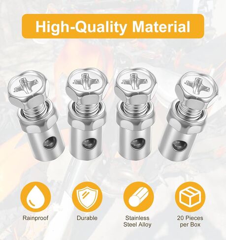 20Pcs Throttle Cable Ends, Universal 1/8" Throttle Cable Stop Nipples Clutch Brake Ends Repair for Bike Go Kart Motorcycles Lawn Mowers Tractors (Silver) in Saudi Arabia