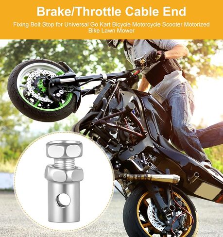 20Pcs Throttle Cable Ends, Universal 1/8" Throttle Cable Stop Nipples Clutch Brake Ends Repair for Bike Go Kart Motorcycles Lawn Mowers Tractors (Silver) in Saudi Arabia