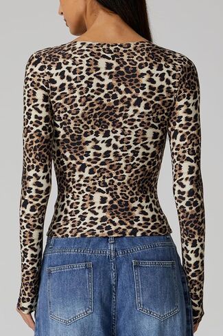 QINSEN Women's Long Sleeve V Neck T Shirts Double Lined Crop Top Seamed Cup Going Out Tops in Saudi Arabia