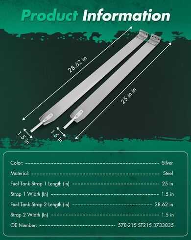 Scitoo 2PCS Fuel Tank Straps 578-215 3733835 for Dodge 1988-1993 D100 W100 D150 D250 D350 W150 W250 W350 in Saudi Arabia