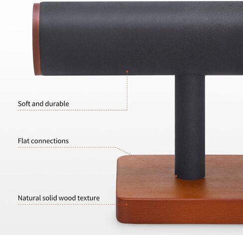 T-Bar Bracelet Display Stand, Wooden Base Jewelry Holder, Space Saving Design for Personal Use and Vendors (Old Lace) in Saudi Arabia