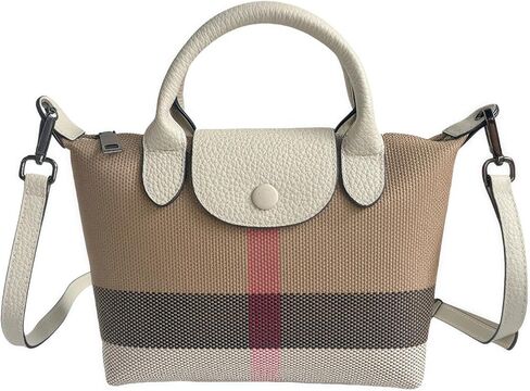 Designer women's Handbag Vintage Leather Shoulder Bag real Leather Canvas Construction women's top-handle bag in Saudi Arabia