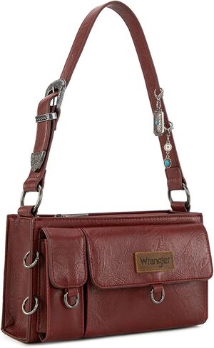 Wrangler Y2K Purse Small Shoulder Bag for Women with Western Detachable Charms & Multiple Pockets in Saudi Arabia