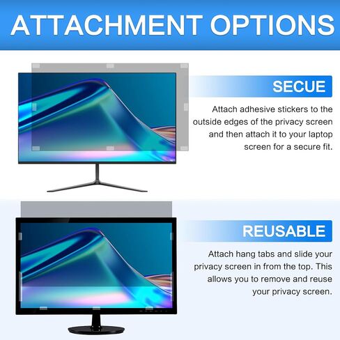 ZOEGAA 14 Inch Laptop Privacy Screen Filter, for 16:10 Widescreen Monitors -Dell HP Acer Samsung Lenovo ASUS Toshiba, Removable Privacy Screen Anti-Peeping, Anti Blue Light Blocking and Anti Glare in Saudi Arabia