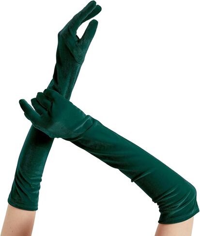 Long Velvet Gloves Women Costume Elbow Length for Opera Halloween Cosplay 1920s Gatsby Party Formal Evening Dress up in Saudi Arabia
