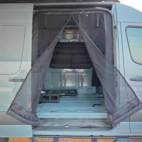 Upgrade Bug Screen for Mercedes-Benz Sprinter High Roof, Rear Door Bug Mesh Screen, Weighted Bottom Seam for Wind Resistance, Extra Privacy Panel, Center Zipper Closure in Saudi Arabia