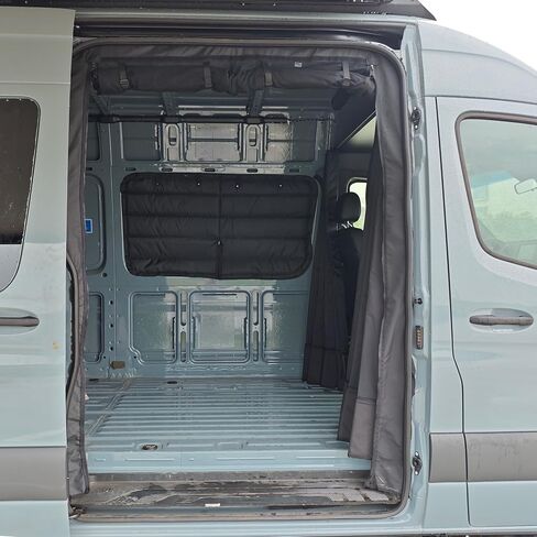 Upgrade Bug Screen for Mercedes-Benz Sprinter High Roof, Rear Door Bug Mesh Screen, Weighted Bottom Seam for Wind Resistance, Extra Privacy Panel, Center Zipper Closure in Saudi Arabia