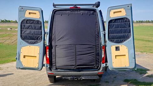 Upgrade Bug Screen for Mercedes-Benz Sprinter High Roof, Rear Door Bug Mesh Screen, Weighted Bottom Seam for Wind Resistance, Extra Privacy Panel, Center Zipper Closure in Saudi Arabia