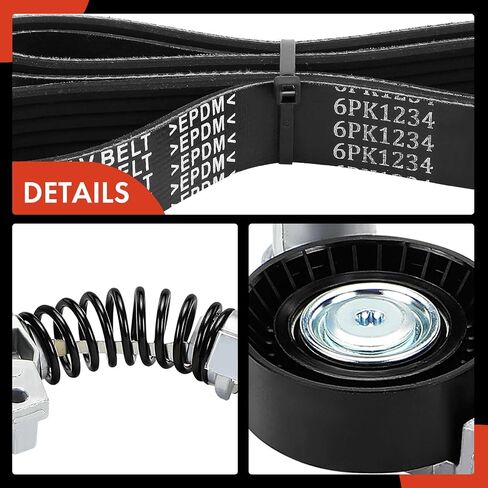 A-Premium Engine Serpentine Belt Drive Kit متوافقة مع سيارات Toyota & Scion-Corolla 2014-2020 ، Corolla IM 2017-2018 ، C-HR CHR 2018-2020/2022 ، IM 2016-1.8L 2.0L in Saudi Arabia