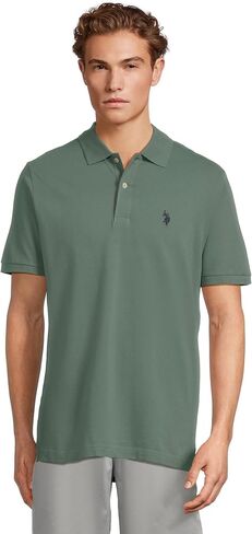 U.S. Polo Assn. Solid Cotton Pique Polo with Small Pony Blue Raft XX-Large (2X) in Saudi Arabia