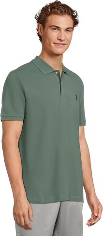 U.S. Polo Assn. Solid Cotton Pique Polo with Small Pony Blue Raft XX-Large (2X) in Saudi Arabia