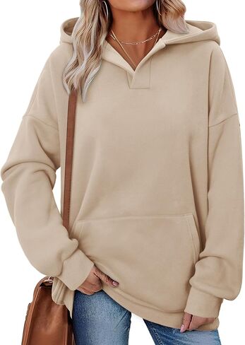 فقط النساء الأساسيات هوديز pullover sweatshirt طويلة الأكمام الكنغر جيب جيب سترة أساسية in Saudi Arabia