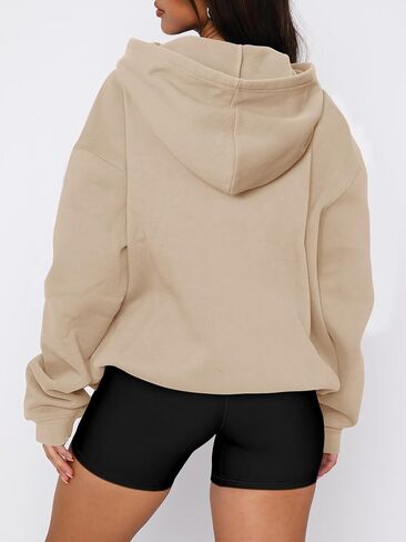 فقط النساء الأساسيات هوديز pullover sweatshirt طويلة الأكمام الكنغر جيب جيب سترة أساسية in Saudi Arabia