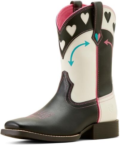 Ariat Youth Round Up Hearts Madison Avenue and Classic White Shaft Cowgirl Boot in Saudi Arabia