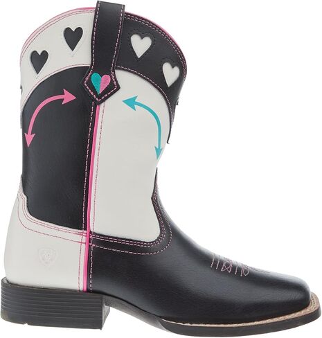 Ariat Youth Round Up Hearts Madison Avenue and Classic White Shaft Cowgirl Boot in Saudi Arabia