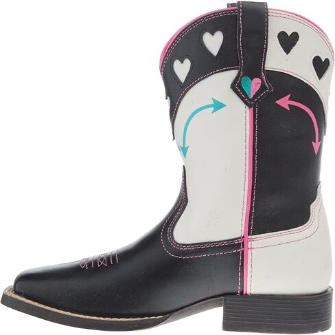 Ariat Youth Round Up Hearts Madison Avenue and Classic White Shaft Cowgirl Boot in Saudi Arabia