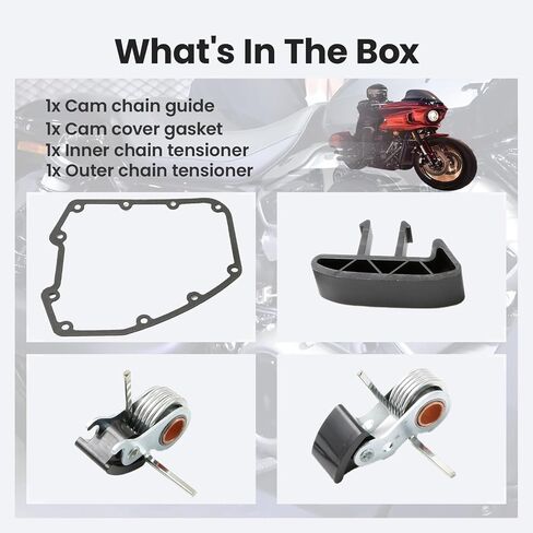 Cam Chain Tensioner with Cover Gasket and Guide Compatible with 1999-2006 Har-ley Twin Cam Electra Glide FLHT, Cam Chain Tensioner Complete Kit Replace 39954-99A 39964-99A 39965-99A 25244-99A in Saudi Arabia