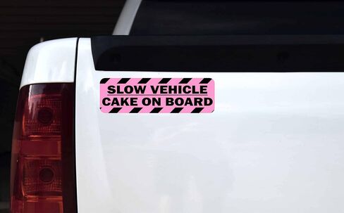 StickerTalk Pink Slow Vehicle Cake on Board Magnet, 10 inches by 3 inches in Saudi Arabia