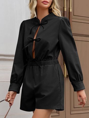 جرس Cicy Bell Womens غير الرسمي القصيرة القصيرة اللطيفة TIE TIE FRONT LONG LANERTER SROATS BHITSUTS مع جيوب 2025 ملابس الخريف in Saudi Arabia