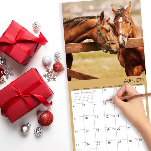 2025 Wall Calendar,Calendar 2025,Horse Cattle Monthly Wall Calendar, 12" x 24" Open,Family Planner Calendar Jul.2024 - Dec.2025,Home & Office Organizer,Hangable,Giftable in Kuwait